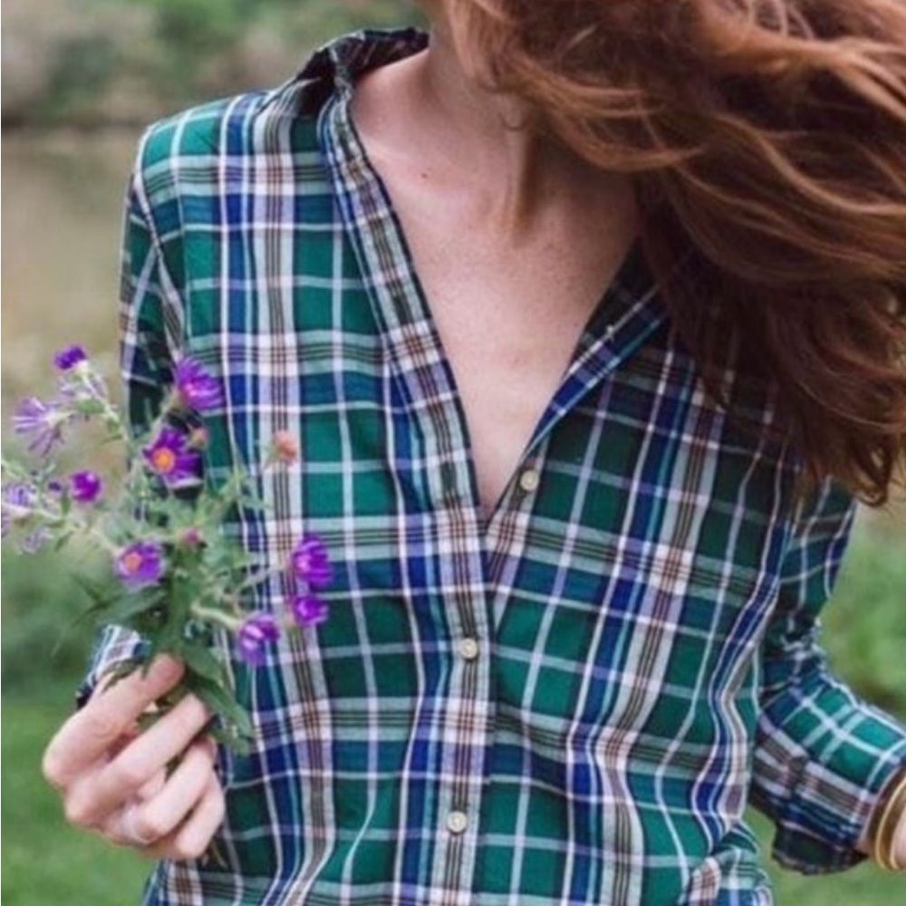 J Crew Plaid button down, perfect shirt 10T